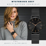 HANNAH MARTIN Women Watch Nordic Minimalist Japan Quartz Movement 3Bar Waterproof Women 36mm Full Rose Gold Dropshipping Watches