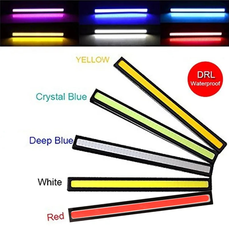 1/2PCS 17cm COB LED 12V Daytime Running Lights Trunk Waterproof Auto Driving DRL Fog Lamp Car Styling Turn Signal Plate Light