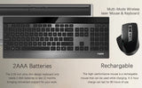 Rapoo 9900M Multi-Mode Bluetooth Wireless Keyboard and Mouse Combo Connect Up to 4 Devices Ultra-Slim Keyboard and Laser Mouse