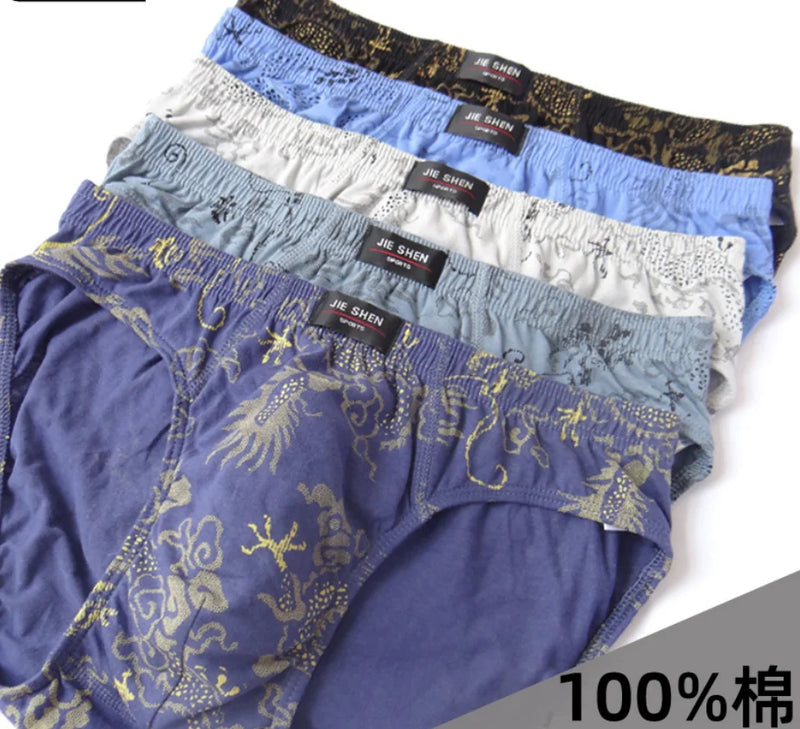100% Cotton Briefs Mens Comfortable Underpants Man Underwear M/L/XL/2XL/3XL/4XL/5XL 5pcs/Lot Free &amp; Drop Shipping