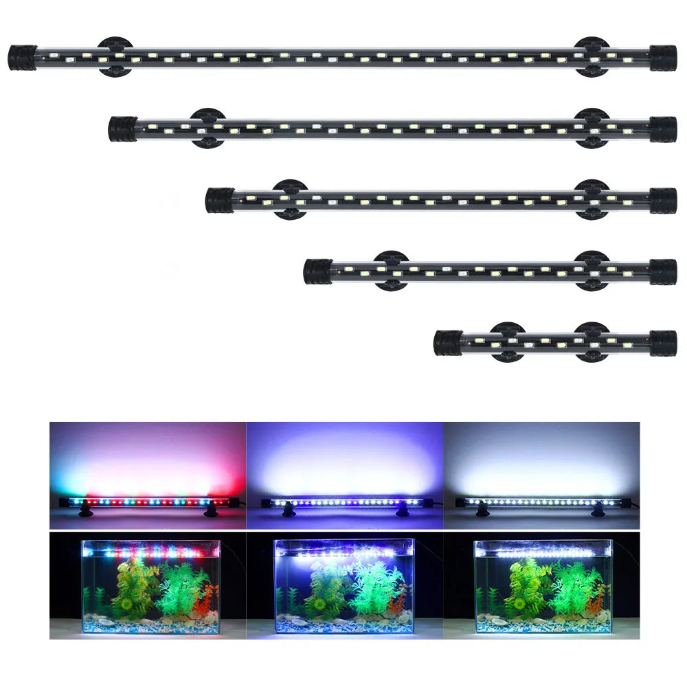 90-260V Aquarium Light LED Waterproof Fish Tank Clip Light Underwater Decor Lighting Submersible Lamp Plant Grow Lamp 18-58 CM