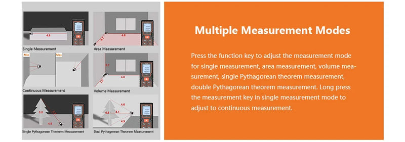 HILDA Laser Rangefinder Distance Meter 40M 50M 60M 80M 100M Rangefinder Laser Tape Range Finder Building лазерный дальномер