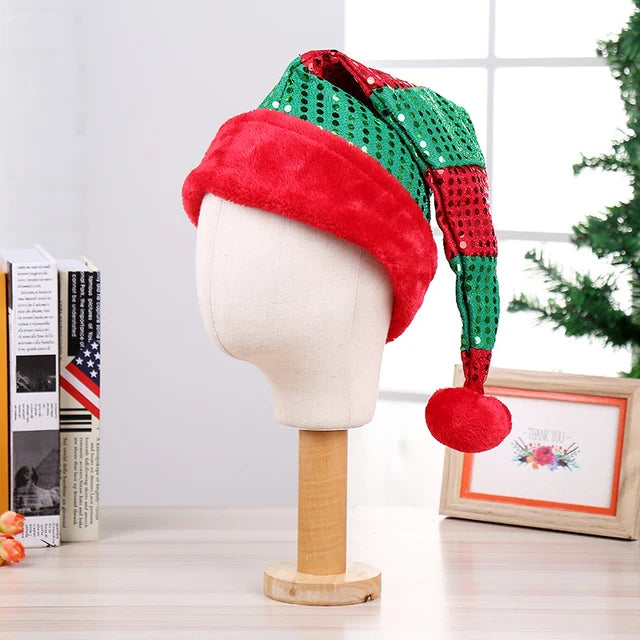 Cute Cartoon Stripes Hat for Christmas, Plush Elf Santa, Creative Türkiye Hats, Xmas Party Ornament, Decoration Props, New Year 