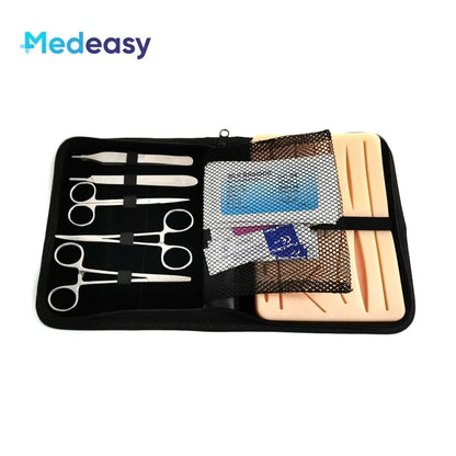 Medical Students Suture Practice Kit, Treinamento cirúrgico com almofada da pele, Modelo de ferramentas