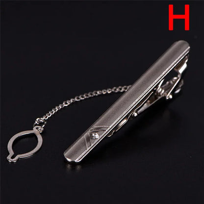 Clip de corbata de metal nuevo para hombre, broche de corbata de boda, broche de corbata de caballero, alfiler de corbata de cristal para accesorios de hombre, joyería.