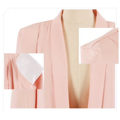 New Fashion 2022 Black White Long Sleeve Cape Coat Women Lapel Split Cloak Jacket Suits Womens OL Office Workwear Gift