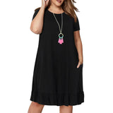 Spring Large Size 9XL Dress For Fat MM Woman Dress Loose Solid Ruffles Plus Size Women Clothing 9XL Dress 