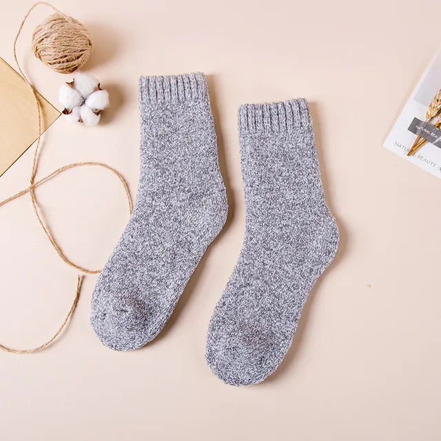 Winter Men's Merino Wool Socks Super Thick Warm High Quality Harajuku Retro Snow Casual Antifreeze Cashmere Socks Male 3 Pair 