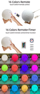 3D Printing Moon Lamp Personalized Photo Text Customized USB Night Light Birthday Mother Day Valentine's Christmas Lunar Gift