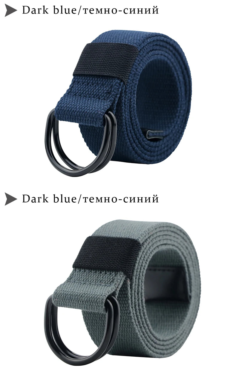 Maikun Tactical Canvas Men Belt High Quality Unisex Double D-Ring Buckle Waistband Casual Canvas Female Belt Fabric For Jeans