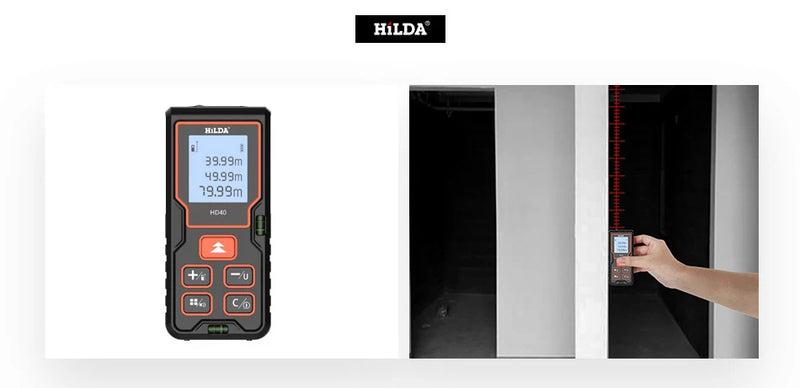 HILDA Laser Rangefinder Distance Meter 40M 50M 60M 80M 100M Rangefinder Laser Tape Range Finder Building лазерный дальномер