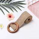 1PC Women Fashion Casual Straw Belt Round Wooden Buckle Elastic Waist Chain Belly Necklace Body Jewelry Dress Shirt Accessories