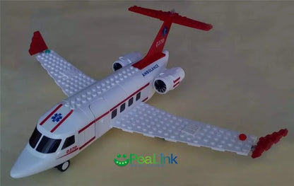 City Cargo Aircraft Plane Storage Airport Airbus Airplane Avion Technical Creative Building Blocks Educational Toys for Children