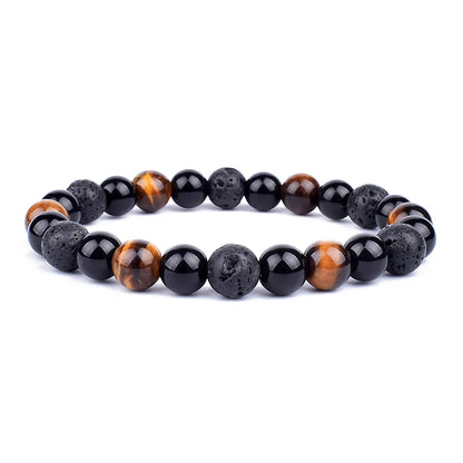 Pulseras de cuentas de obsidiana negra natural, hematita, ojo de tigre, para hombres, protección magnética de la salud, joyería para el alma de las mujeres, pulsera para hombre 