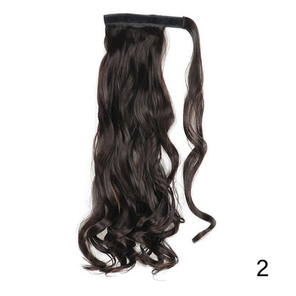 32inches Synthetic Ponytail Hair Extension Clip in Fake Wig Hairpiece Blonde Wrap Around Pigtail Long Smooth Overhead Pony Tail