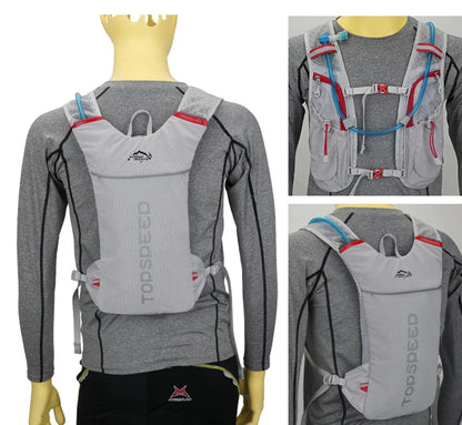Mochila ultraligera de 5 l para correr en senderos al aire libre, chaleco de hidratación para correr, bolsa transpirable para ciclismo de maratón, botella de agua de 500 ml.