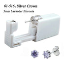 1 peça 316l aço cirúrgico descartável esterilizado unidades de piercing de orelha ferramentas de arma com brinco de cristal cz joias de piercing corporal