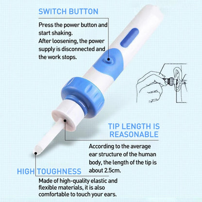 1Sets Electric Ear Cleaner Safety Electric Vacuum Earwax Cleaner Wax Remover Painless Cleaning Tool