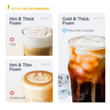 HiBREW Milk Frother Frothing Foamer Chocolate Mixer Cold/Hot Latte Cappuccino Fully Automatic Milk Warmer Cool Touch M1A