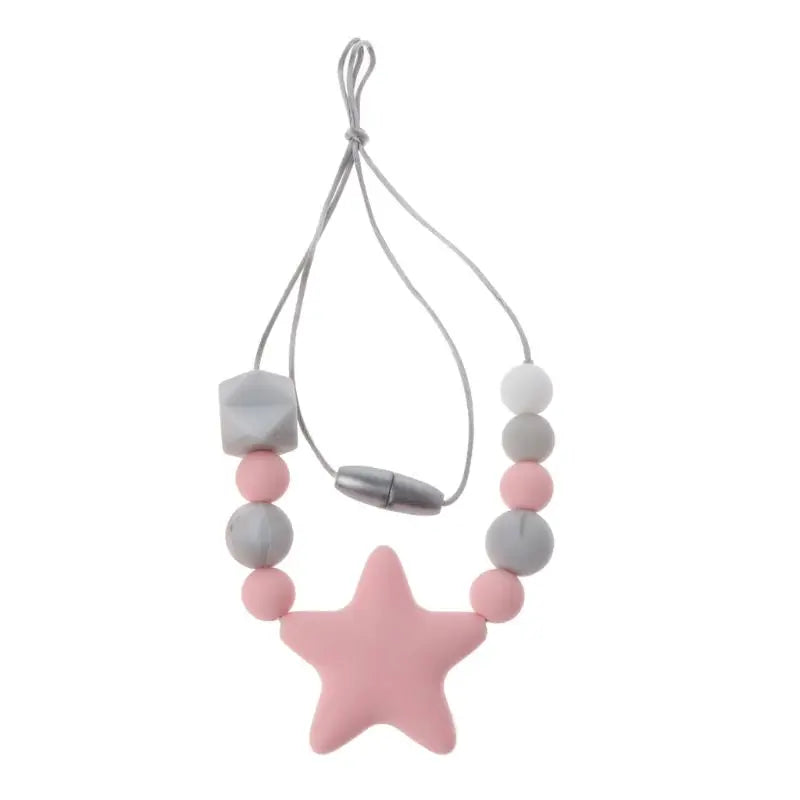 Collar sensorial para masticar, paquete de colgante de silicona para masticar, juguete de entrenamiento y desarrollo para bebés en dentición, autismo y ansiedad.