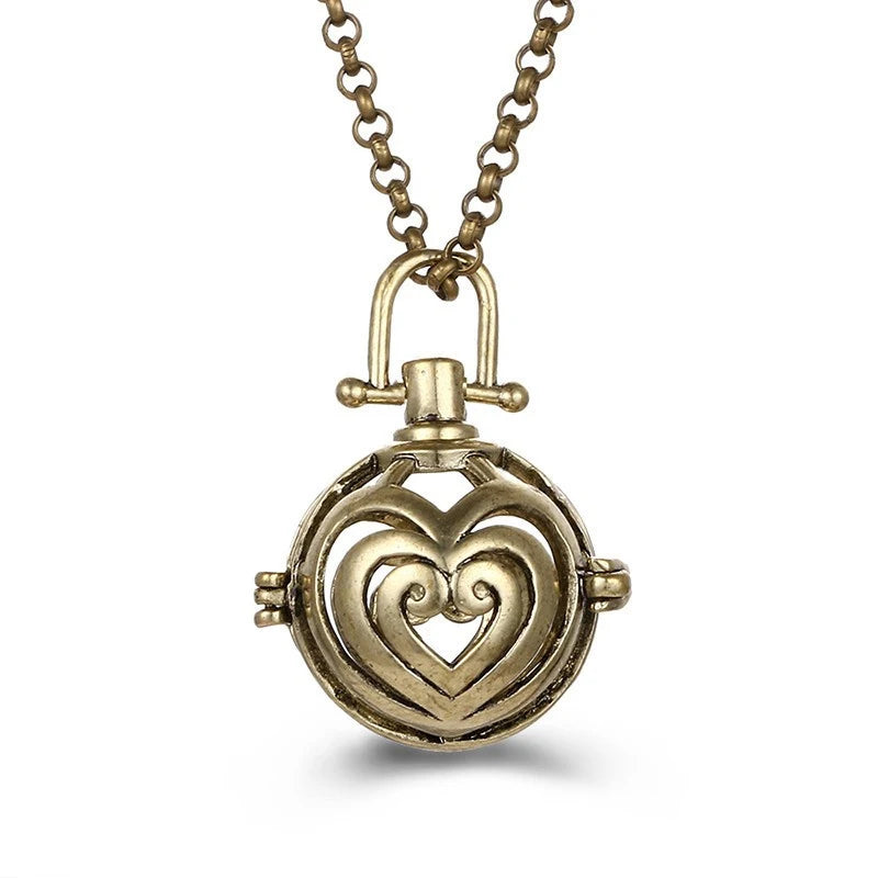 Mexico Music Ball Hollow Zircon Pendant Vintage Perfume Locket Necklace Aromatherapy Diffuser Sweater Chain For Women Jewelry