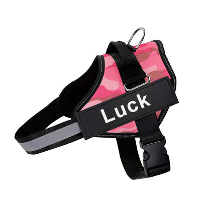 Dog Harness Vest ID Patch Customized Reflective Breathable Adjustable Pet Harness For Dog NO PULL Pet Outdoor Harness