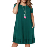 Spring Large Size 9XL Dress For Fat MM Woman Dress Loose Solid Ruffles Plus Size Women Clothing 9XL Dress 