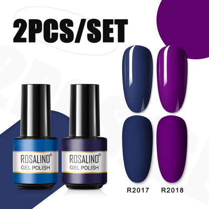 ROSALIND Nail Gel Manicure Set Hybrid Varnish Kit For Nails Art UV Lamp Semi Permanent Nail Gel Polish Set With Good Pack