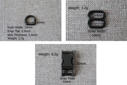 1Set Strong Hardware Metal Straps Slider D Ring Release Belt Buckle For Cat Pet Dog Collar Harness Paracord Sewing Accessory