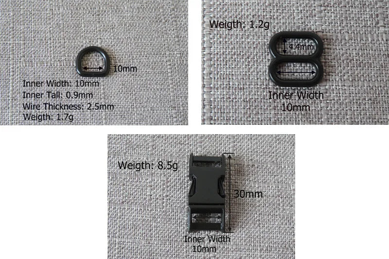 1Set Strong Hardware Metal Straps Slider D Ring Release Belt Buckle For Cat Pet Dog Collar Harness Paracord Sewing Accessory