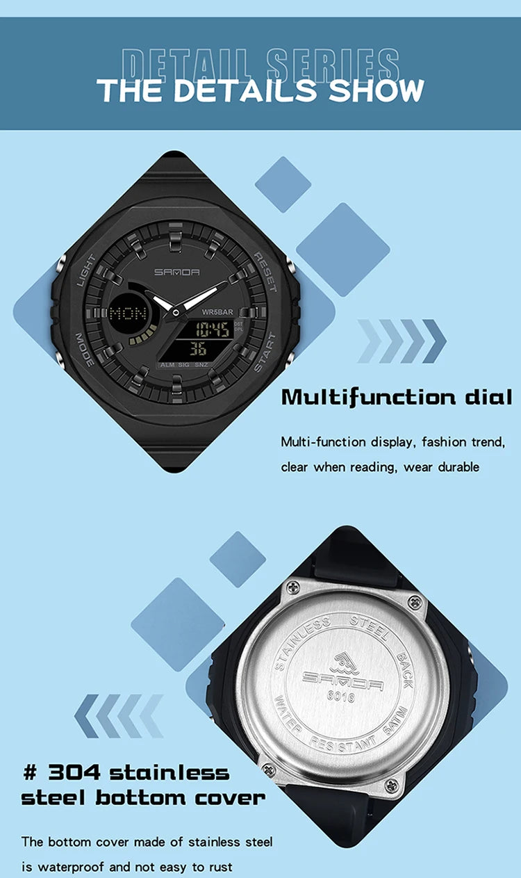 SANDA Outdoor Sports Watches Men Ms LED Digital Watches Military Waterproof Date Electronic Watch Boy Girl Relogio Masculino