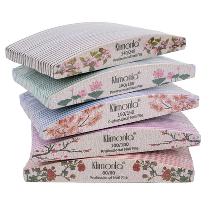 Lote de 3/5/10 limas de uñas nuevas con estampado de flores, limas de colores, 80/100/150/180/240, herramientas profesionales de manicura.