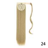 32inches Synthetic Ponytail Hair Extension Clip in Fake Wig Hairpiece Blonde Wrap Around Pigtail Long Smooth Overhead Pony Tail