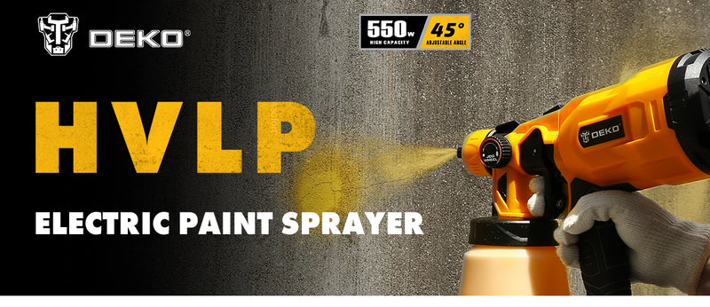 DEKO Spray Gun, 20V/220V High Power Home Electric Paint Sprayer, NO battery 3 Nozzle Easy Spraying Clean Perfect for Beginner
