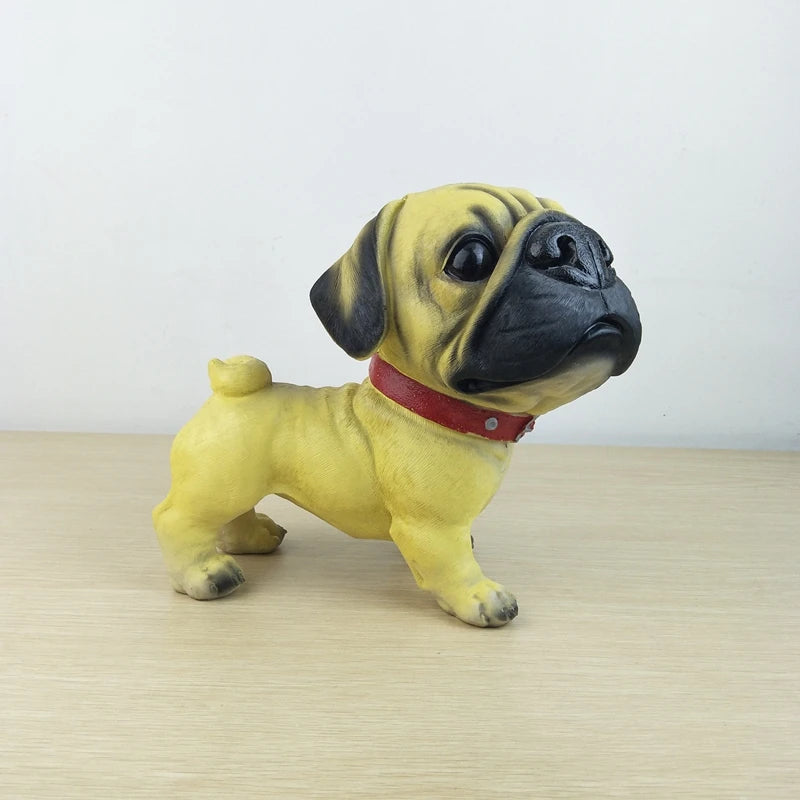 Large Pug Dog Animal Figurine Ornaments Abstract Bulldog Resin Statue Living Room Home Decor Pet Shop Decoration Crafts Gifts