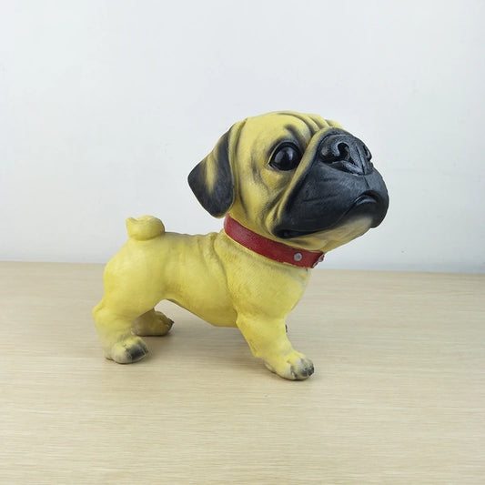 Large Pug Dog Animal Figurine Ornaments Abstract Bulldog Resin Statue Living Room Home Decor Pet Shop Decoration Crafts Gifts