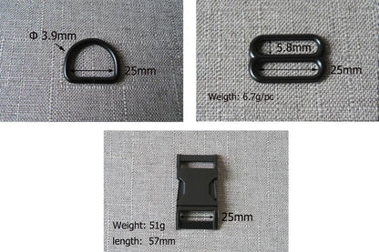 1Set Strong Hardware Metal Straps Slider D Ring Release Belt Buckle For Cat Pet Dog Collar Harness Paracord Sewing Accessory