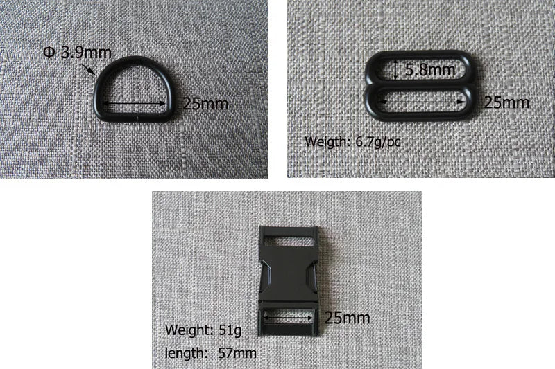 1Set Strong Hardware Metal Straps Slider D Ring Release Belt Buckle For Cat Pet Dog Collar Harness Paracord Sewing Accessory
