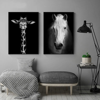 Canvas Painting Animal Wall Art Lion Elephant Hippo Zebra Poster And Modern Minimalist Photo Wall Living Room Bedroom Decoration