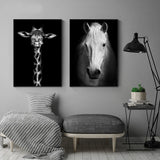 Canvas Painting Animal Wall Art Lion Elephant Hippo Zebra Poster And Modern Minimalist Photo Wall Living Room Bedroom Decoration