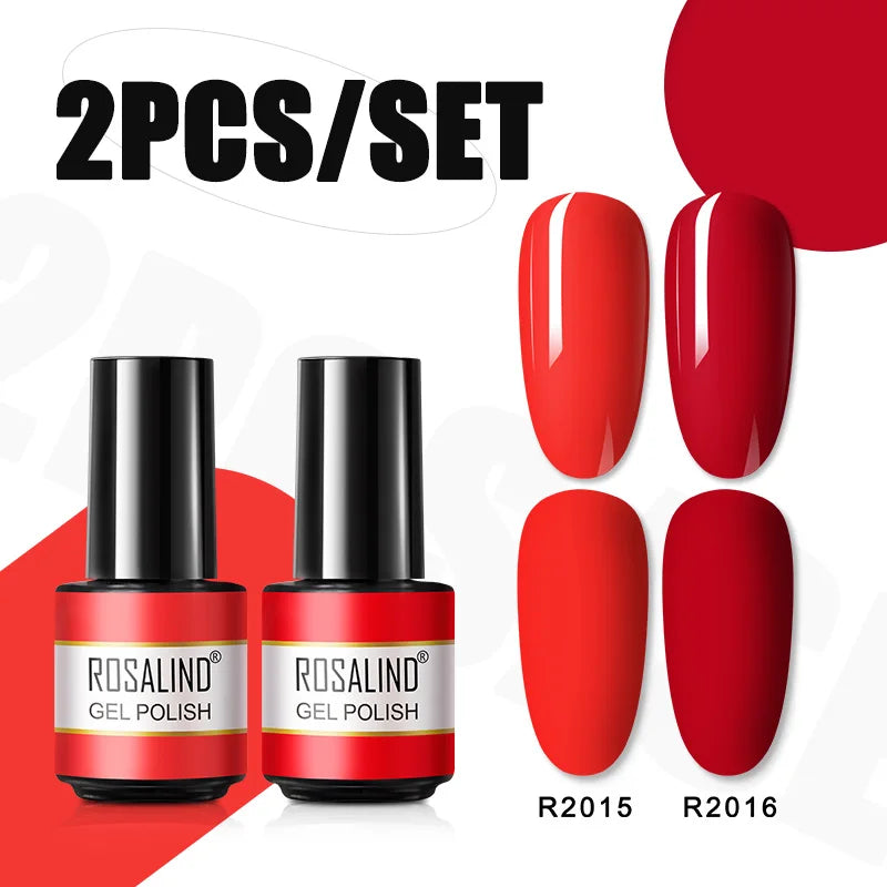 ROSALIND Nail Gel Manicure Set Hybrid Varnish Kit For Nails Art UV Lamp Semi Permanent Nail Gel Polish Set With Good Pack