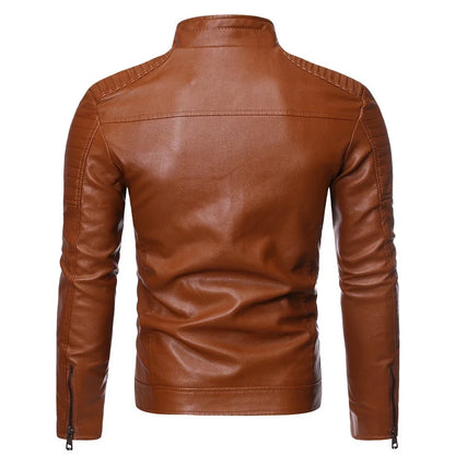 Chaqueta de cuero vintage informal para hombre, diseño de moda de primavera y otoño, con bolsillo para motociclista, talla 4XL-M, 2021