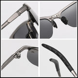 Fashion Half Frame Photochromic Sunglasses Men Women Classic Chamelon Polarized Sun Glasses Male Vintage Fishing Driving Shades