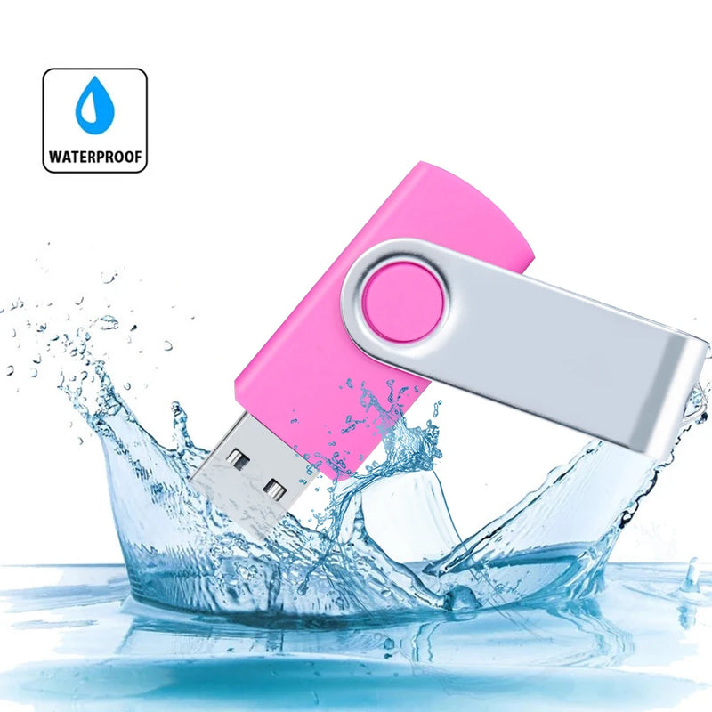 Unidad flash USB de 32 GB, 16 GB, de metal, giratoria, portátil, de 64 a 128 GB, con USB 2.0