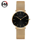 HANNAH MARTIN Women Watch Nordic Minimalist Japan Quartz Movement 3Bar Waterproof Women 36mm Full Rose Gold Dropshipping Watches