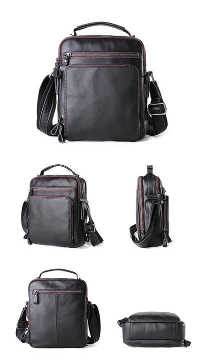 JOYIR New Genuine Leather Men Vintage Handbags Small Flap Men's Shoulder Bag Casual Office Messenger Bags Fashion Crossbody Bag