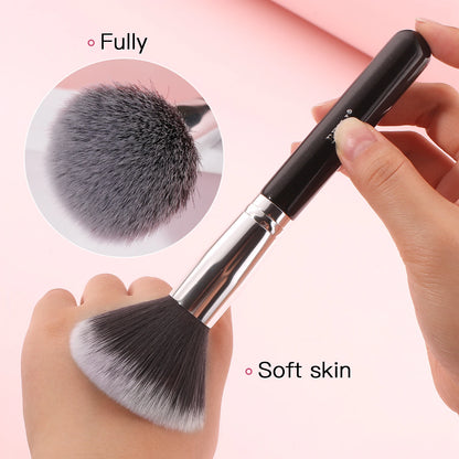 BEILI-Juego de brochas de maquillaje negras, brochas profesionales de pelo de fibra de cabra Natural, base en polvo, contorno, sombra de ojos, brochas de maquillaje
