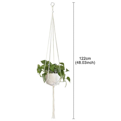 Macrame Handmade Plant Hanger Baskets Flower Pots Holder Balcony Hanging Decoration Knotted Lifting Rope Home Garden Supplies