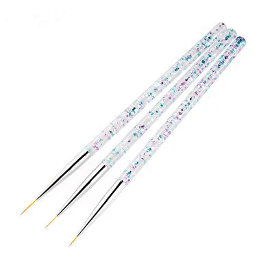 3Pcs Acrylic French Stripe Nail Art Liner Brush Set Ultra-thin Line Drawing Pen UV Gel Manicure Painting Brush