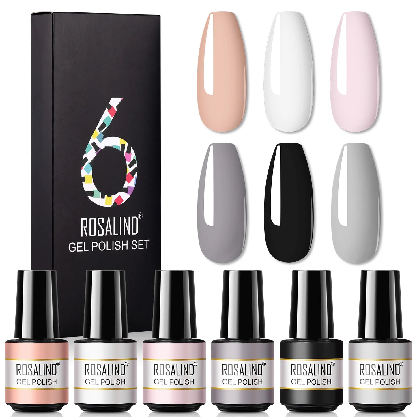 ROSALIND Nail Gel Manicure Set Hybrid Varnish Kit For Nails Art UV Lamp Semi Permanent Nail Gel Polish Set With Good Pack